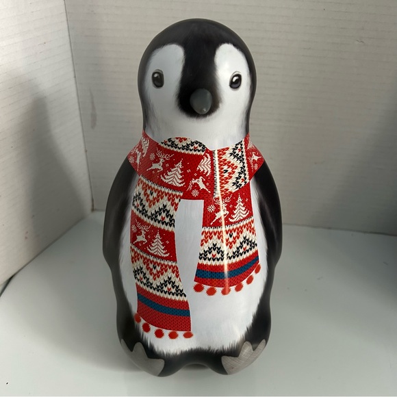 Set of 2 SILVER CRANE tin containers (polar bear and penguin) - Picture 3 of 12